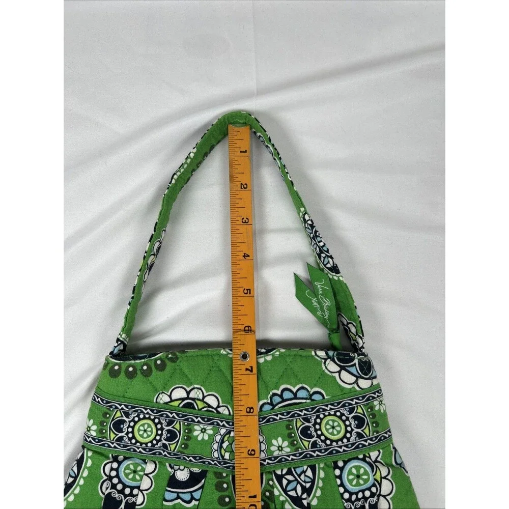 Vera Bradley Retired Hannah Handbag in Cupcakes Green Blue Pleated Small
